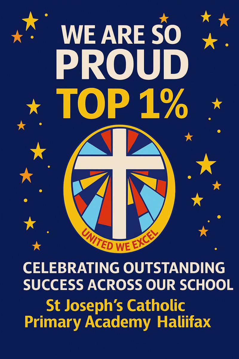 stjosephshx3's tweet image. 🌟 Celebrating Outstanding Success! 🌟
We are incredibly proud to share that our KS2 SATs results place us within the top 1% of all schools in the UK! This is an extraordinary achievement and testament to the hard work, dedication and ambition of our entire school community.