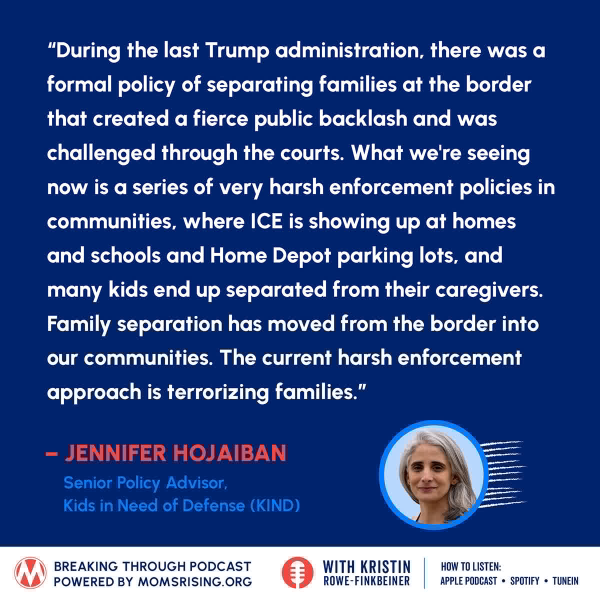 MomsRising's tweet image. We cover the challenges of family separation, the lack of legal representation for unaccompanied minors, and the cruel Trump practices that are unfairly terrorizing immigrant families and communities w/ @supportKIND.
momsrising.org/bt16JUN25/?sou…