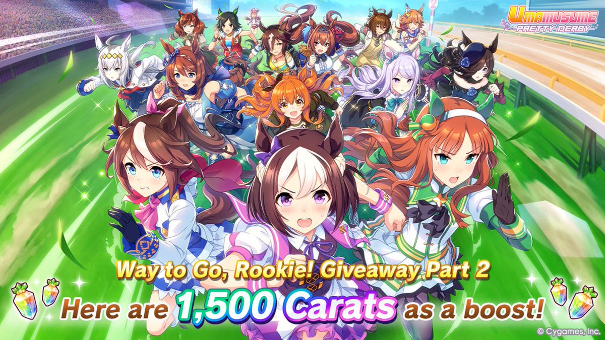 umamusume_eng's tweet image. Heads up, Trainers! We've just sent out the "Way to Go, Rookie! Giveaway Part 2" gift, so keep an eye out!
🎁 Gift Contents:
- Carats ×1,500
#Umamusume