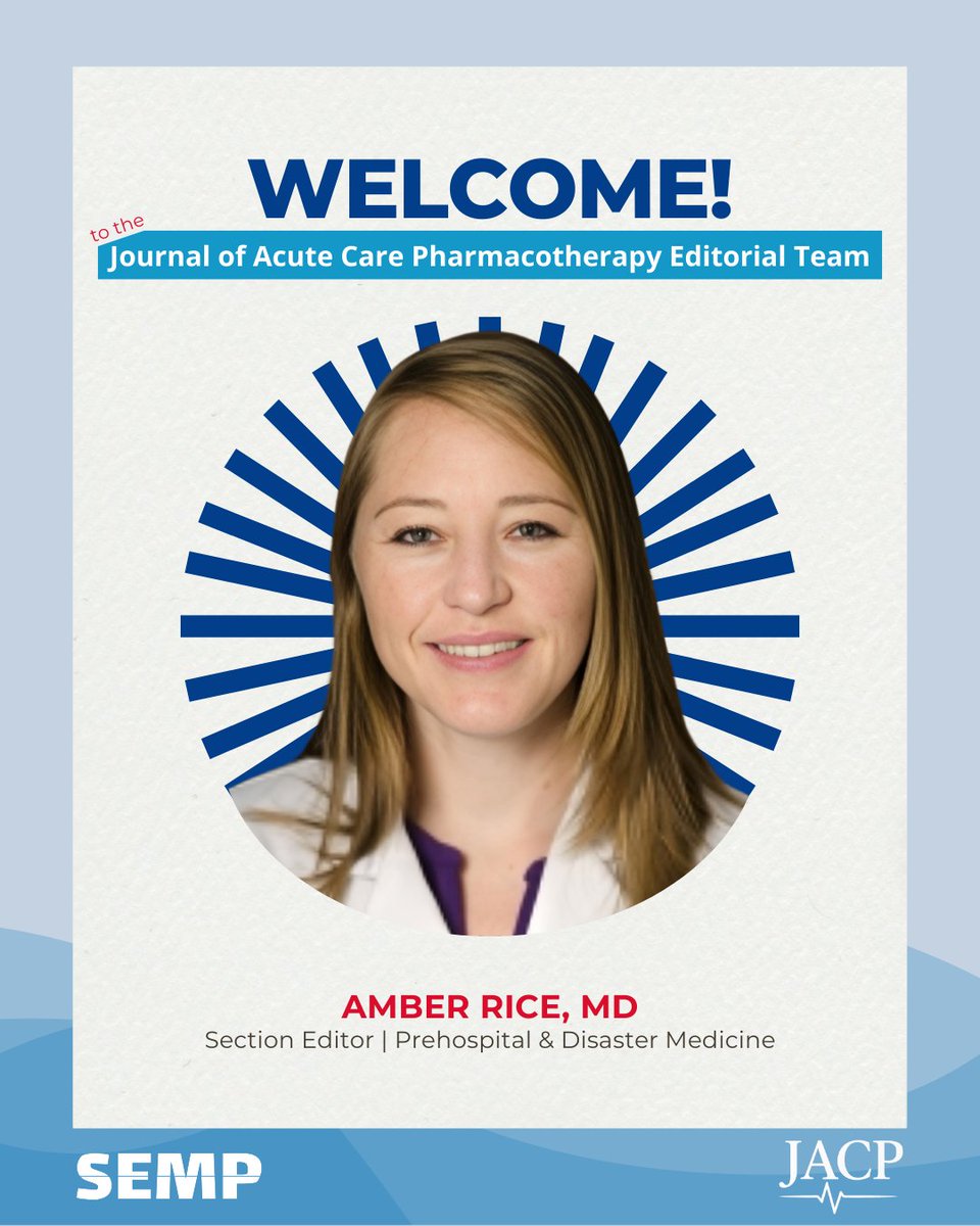 Meet Dr. Amber Rice, MD

We’re honored to have Dr. Rice shaping the prehospital and disaster medicine content at JACP—bringing frontline EMS expertise right to your clinical practice.

submit and article now: jacp.scholasticahq.com/pages/862-subm…