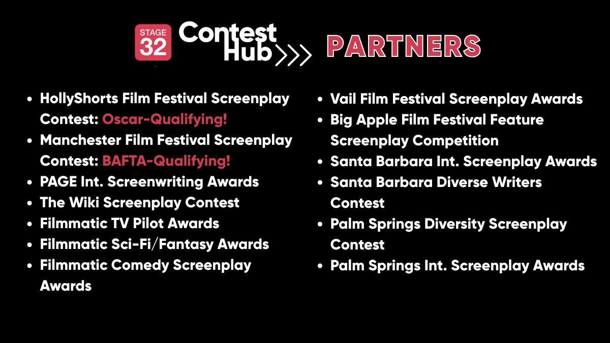 Stage32Scripts's tweet image. Tired of contests that don’t deliver? Stage 32's Global Contest Hub is here with real opportunities and trusted partners:
Oscar-Qualifying HollyShorts
BAFTA-Qualifying Manchester Film Fest
Plus: PAGE, Filmmatic, Big Apple, Palm Springs, & more!
Submit now on Stage 32!