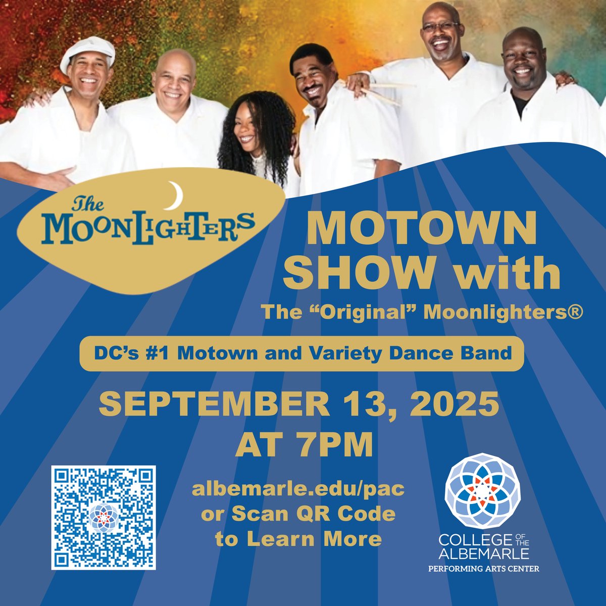 ‼️SHOW ANNOUNCEMENT‼️
Since 1990, The Moonlighters have been performing throughout the United States as one of the country’s best-loved and most authentic Motown and variety bands.
🎵
Click here ➡️ to read the full press release.
🎹
Click here ➡️to purchase tickets!