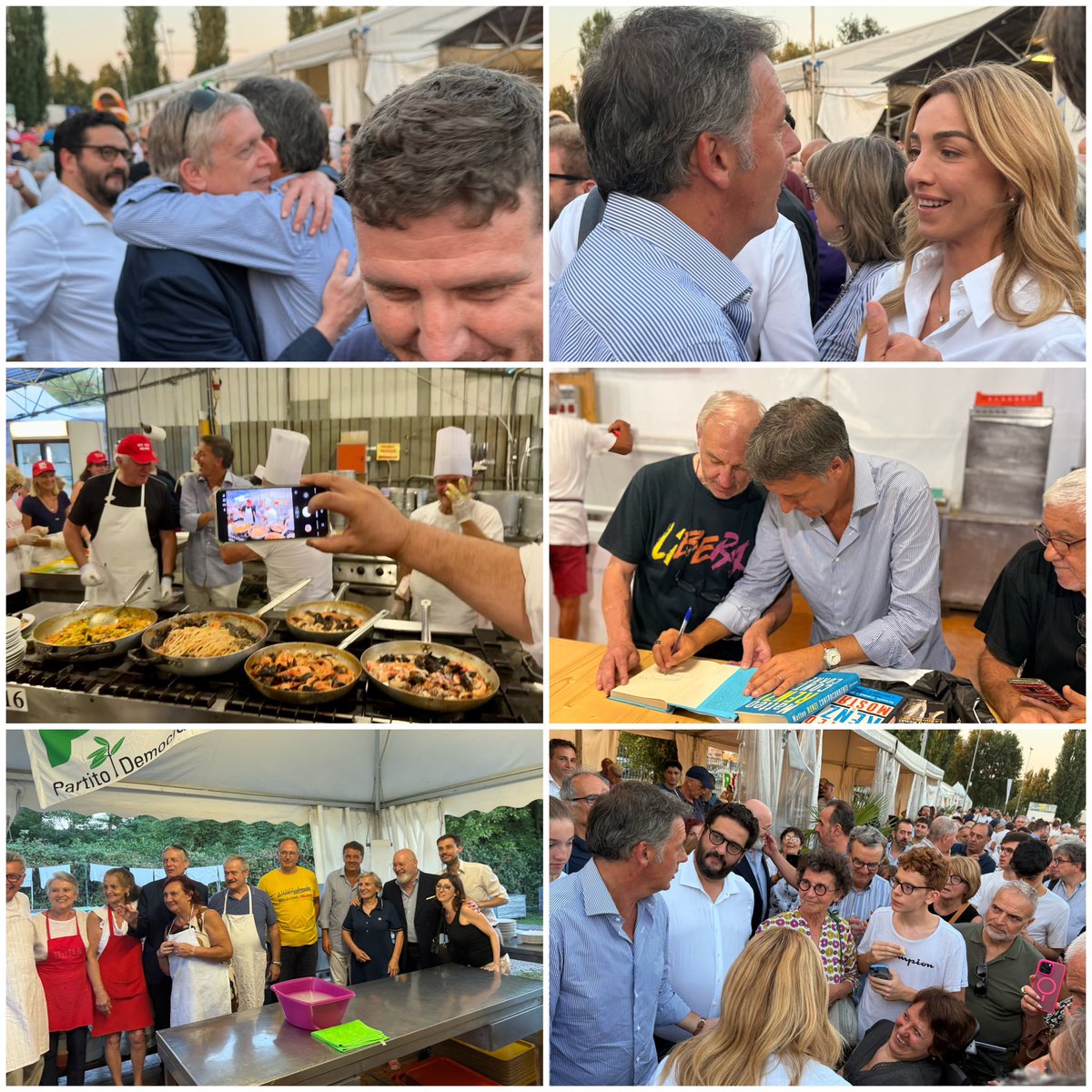 Mosquitas77's tweet photo. Devo essere sincera, non mi aspettavo un entusiasmo così per @matteorenzi al confronto con Cuperlo alla Festa dell’Unità a Melzo. 

Un bellissimo dibattito dove sono chiaramente emersi due punti fondamentali, altri 5 anni in mano a questa destra sarebbe un disastro. 
Non solo economicamente. Ma una destra che non ha nessun rispetto delle istituzioni sarebbe imperdonabile dargli la possibilità di fargli eleggere il prossimo PdR. 
Per questo é vitale che ci sia un centrosinistra  unito. 

@giannicuperlo, un gran signore, ha voluto portare Matteo a fare il giro tra i volontari che lavorano nelle cucine. L’accoglienza é stata molto calorosa e credetemi, io che in quelle cucine a quelle Feste da volontaria, ne ho fatte tante, lì c’è il vero polso del popolo PD. 

Simpaticissima la scenetta di uno dei cuochi, che ha voluto che Renzi facesse spadellare gli spaghetti ai frutti di mare.
Altri, sempre dei volontari, avevano portato per l’occasione i libri di Renzi per farglieli  firmare. 

Questa affettuosa  accoglienza per Matteo, mi fa pensare che quel seme in tanti è rimasto. 🍀