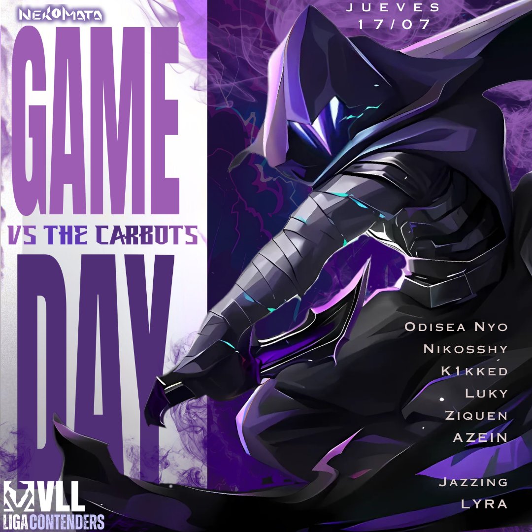 Nekomata Galaxy (@nekomata_galaxy) on Twitter photo Nekomata vs Thecarbots 17/07 21:00 CL (Aproximado)
Transmisión en vivo: twitch.tv/valorantlataml…
Organiza:<a href="/ValoLatamLeague/">Valorant Latam League</a>
¡#GoNekomata! 🐈⬛ Nekomata vs Thecarbots 17/07 21:00 CL (Aproximado)
Transmisión en vivo: twitch.tv/valorantlataml…
Organiza:<a href="/ValoLatamLeague/">Valorant Latam League</a>
¡#GoNekomata! 🐈⬛