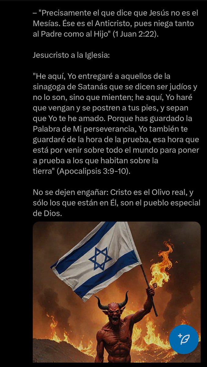 Cristo fue entregado por los jvd¡os✡️ (Jn 18:35-36) y rechazado como Mesías (1 Jn 2:22). Hoy, quienes niegan a Cristo siguen oponiéndose a Su Reino. La Palabra es clara: sólo  quienes creen en Cristo son el Pueblo de Dios (Ap 3:9). Y en Cristo venceremos está guerra✋🏻➕ ⚡(1de2)