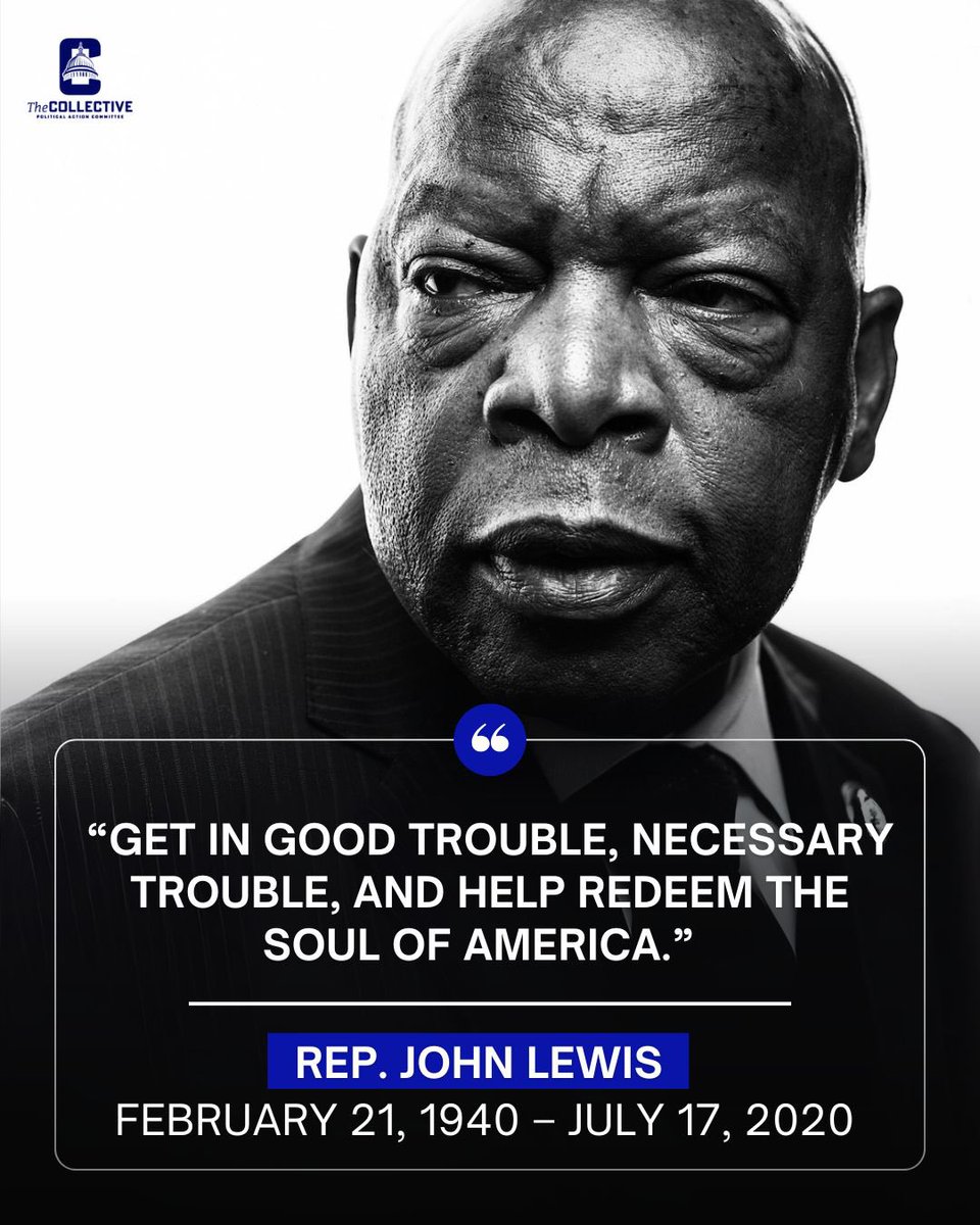 CollectivePAC's tweet image. Today, we honor the life and legacy of Congressman John Lewis, who passed away on this day, five years ago.
We carry his legacy forward by continuing the fight for voting rights, civil rights, and a more just democracy. Rest in power, Congressman Lewis.