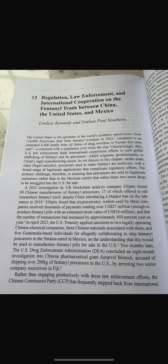 NathanPSouthern's tweet image. Pretty cool to see me and @LindsAKennedy latest book chapter finally be published on the transnational fentanyl trade.