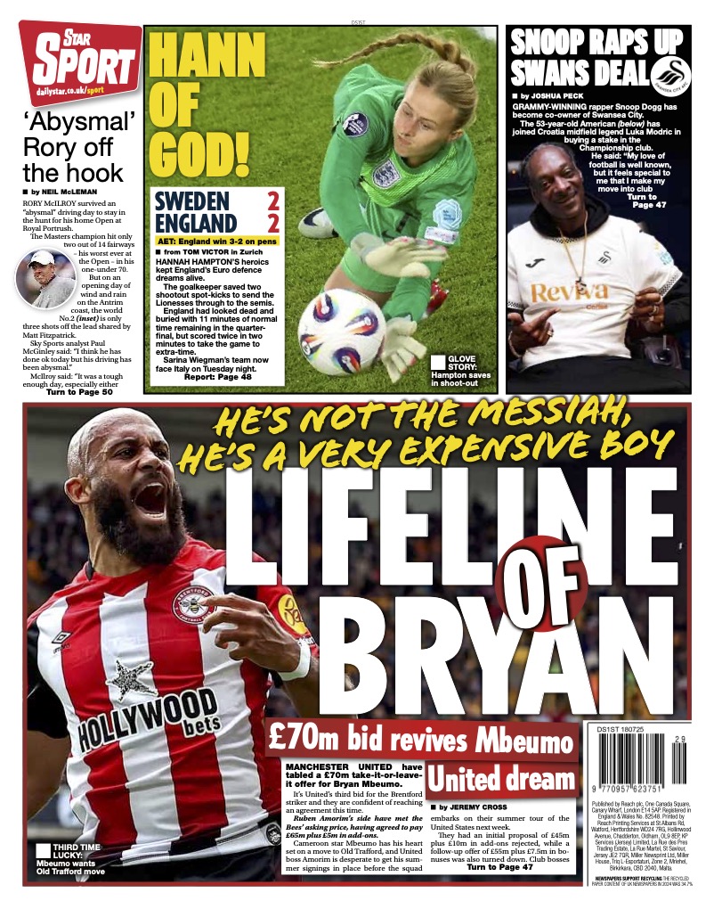 Lou_obrien19's tweet image. Friday's STAR SPORT: Lifeline of Bryan #TomorrowsPapersToday