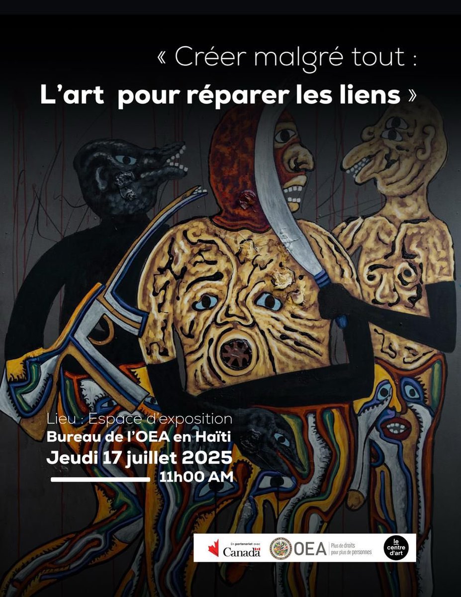 CristoDupouy's tweet image. L’ @OEAHaiti est fière d’avoir appuyé le Centre d’Art @cda_haiti dans cette belle initiative artistique qui a rassemblé nos communautés pour faire de l’art un vecteur de réparation et de cohésion dans les zones touchées par la violence en Haiti. Avec le soutien du Canada…