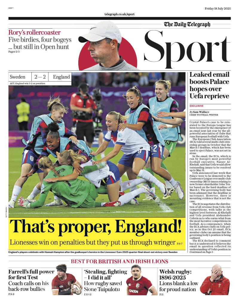 Lou_obrien19's tweet image. Friday's TELEGRAPH SPORT: That's proper, England! #TomorrowsPapersToday