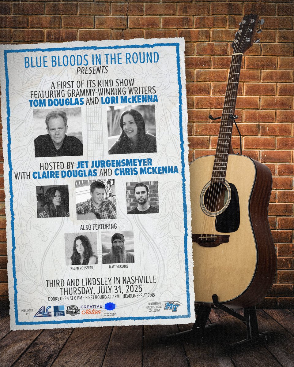 Middle Tennessee Football (@mt_fb) on Twitter photo Join us at <a href="/3rdandLindsley/">3rd and Lindsley</a> on July 31 for Blue Bloods in the Round part โ๏ธ! Enjoy a fun night of music with the Blue Raiders!
๐ธ goblueraiders.co/BlueBloods2 Join us at <a href="/3rdandLindsley/">3rd and Lindsley</a> on July 31 for Blue Bloods in the Round part โ๏ธ! Enjoy a fun night of music with the Blue Raiders!
๐ธ goblueraiders.co/BlueBloods2