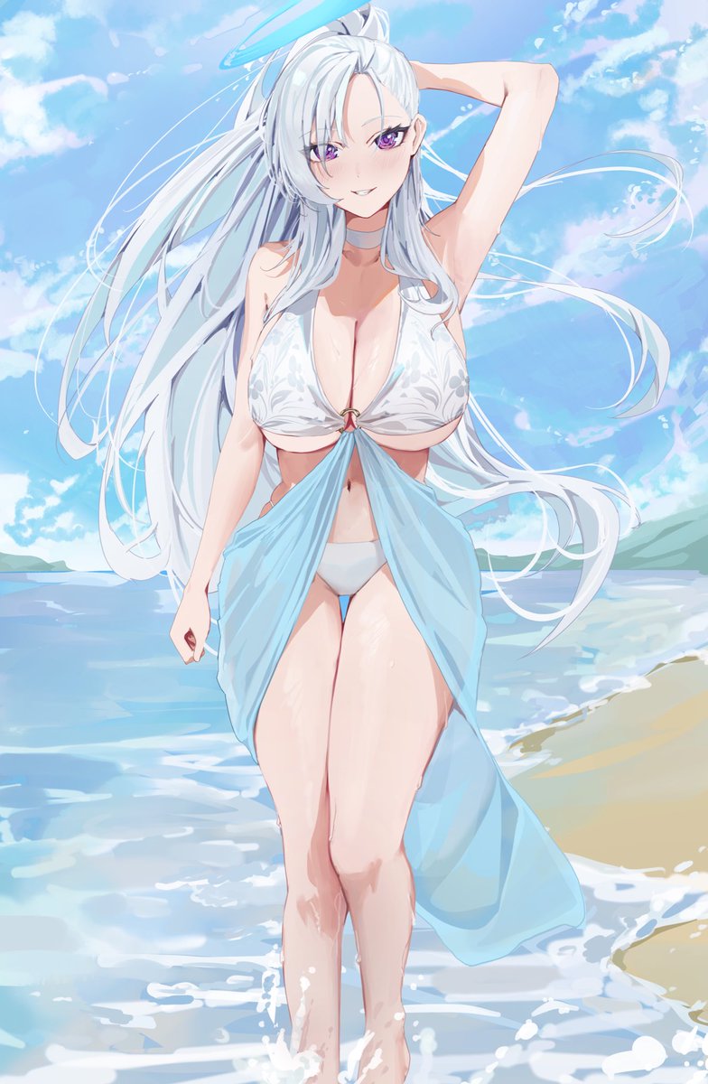 A company trip to the beach is just what I needed after a hard week! Need help with your sunscreen, angel? ☀️🌊

🎨@/elyoellim