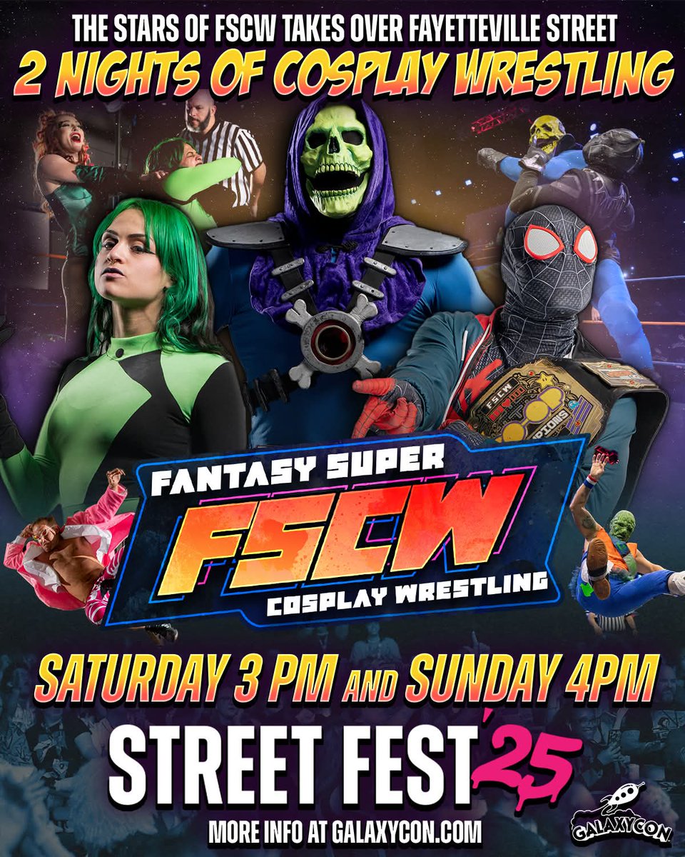 Busy ah hell next week! If you live in Raleigh. Go to Galaxycon and you get all these shows plus you can meet Scott Stiener and Andy Serkis! Name another wrestling show where you can do that! I'll wait.

#galaxycon #fscw #wrestleagogo
