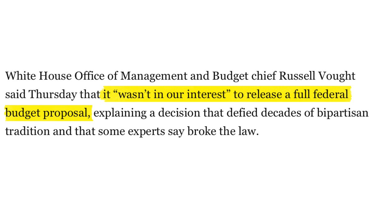SenateBudget's tweet image. The American people deserve to know what the Administration is attempting to do with their tax dollars.
The federal budget isn’t Russ Vought’s secret slush fund.
washingtonpost.com/business/2025/…