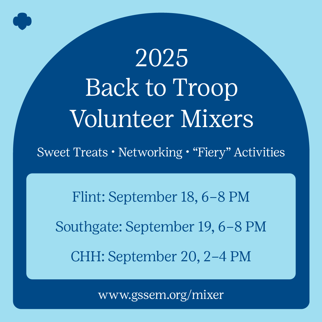 SAVE THE DATE! We have some incredible events coming up exclusively for our volunteers. Each Volunteer Mixer will feature "fiery" activities, sweet treats, networking opportunities, and more.

REGISTER NOW: gssem.org/mixer