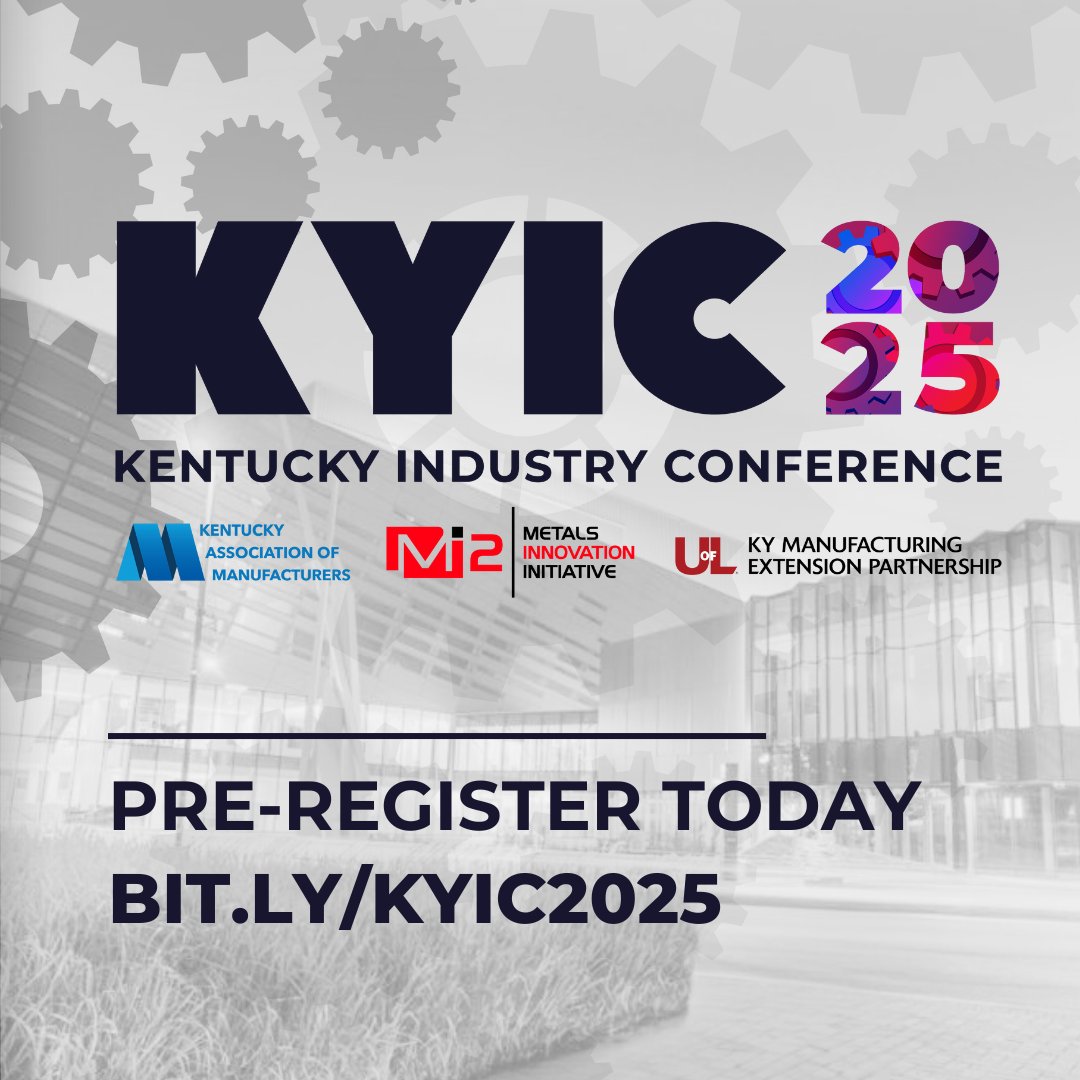 Metals Innovation Initiative (@mi2kentucky) on Twitter photo We are ready for KYIC 2025. Are you?
Join MI2 and our partners October 27–29 at the Central Bank Center in Lexington for Kentucky’s premier manufacturing and innovation event.
We’re proud to co-host this gathering alongside <a href="/kentuckymep/">Kentucky Manufacturing Extension Partnership</a> and <a href="/kymanufacturing/">Kentucky Association of Manufacturers (KAM)</a>, bringing together We are ready for KYIC 2025. Are you?
Join MI2 and our partners October 27–29 at the Central Bank Center in Lexington for Kentucky’s premier manufacturing and innovation event.
We’re proud to co-host this gathering alongside <a href="/kentuckymep/">Kentucky Manufacturing Extension Partnership</a> and <a href="/kymanufacturing/">Kentucky Association of Manufacturers (KAM)</a>, bringing together