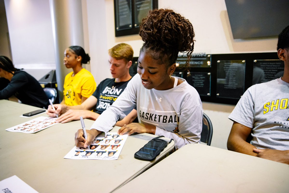 GoShockersWBB's tweet image. Come see us tomorrow night in Charles Koch Arena! We’ll be in the concourse signing autographs from 7-8 PM right before the AfterShocks TBT game!
