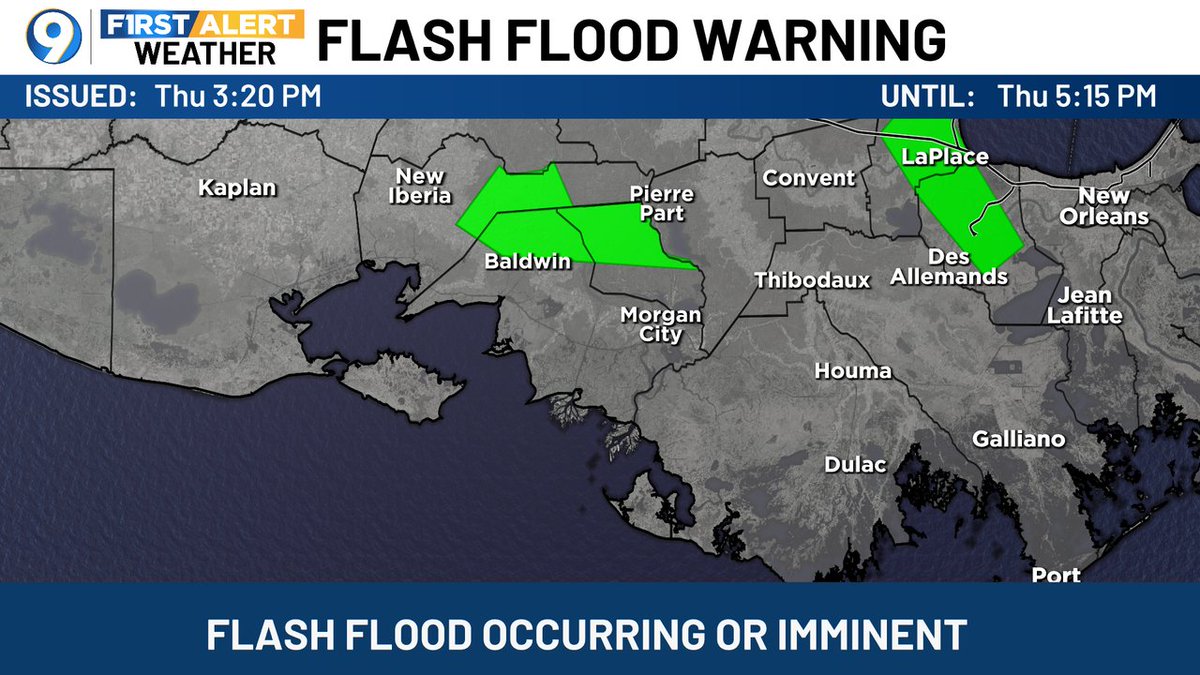 SteveWAFB's tweet image. A FLASH FLOOD WARNING has been issued for the areas in green. Turn around, don't drown! More >> wafb.com/weather?utm_me… #LAwx