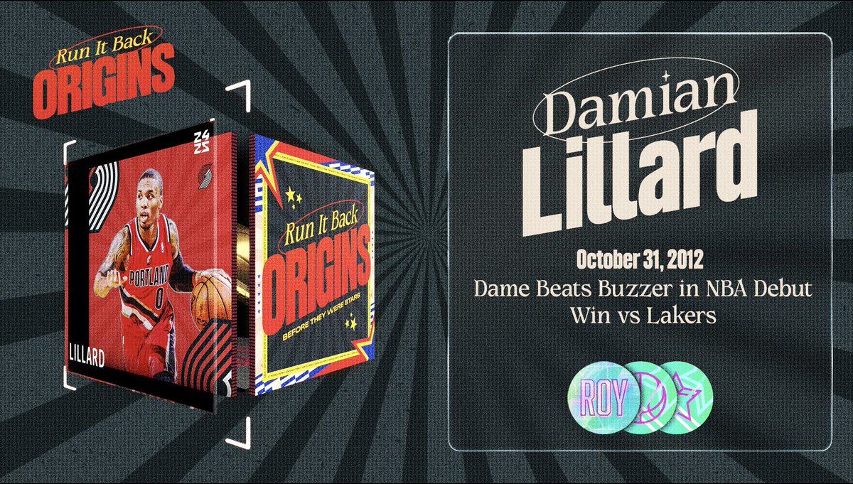 👀 We were going to reveal the Run It Back: Origins drop tomorrow, but this news calls for one exception…

The first Damian Lillard Rookie Moment on <a href="/NBATopShot/">NBA Top Shot</a> drops next week!

🚨 Even in his NBA debut, Dame Time had a knack for beating the buzzer