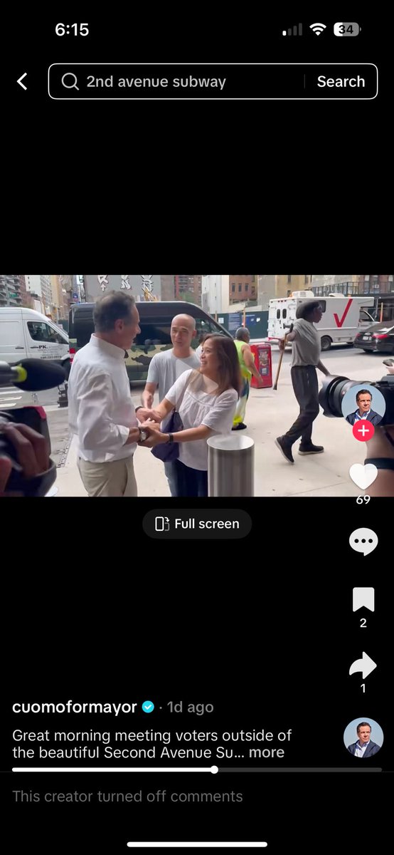JacobRubashkin's tweet image. The Cuomo campaign is going Tiktok comments off for the general election