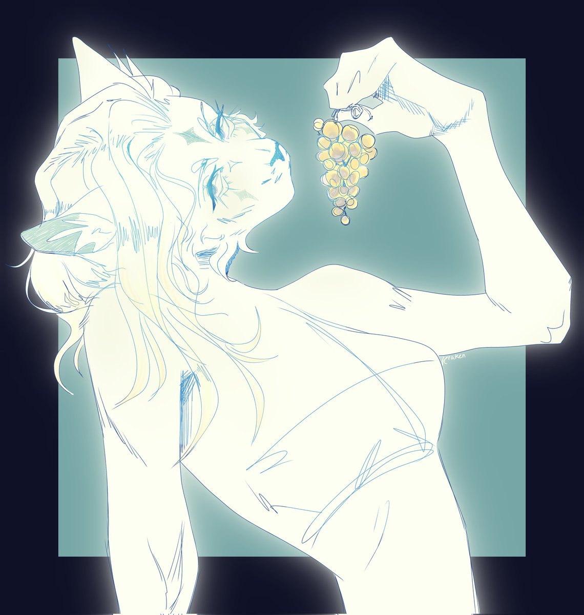 Coastal breeze 
A companion of my other drawing

It's funny that the character's name is Insatiablepaw

#Art #Digital #digitalart #furry #anthro #fanart #originalcharacter #glow #webcore #aesthetic