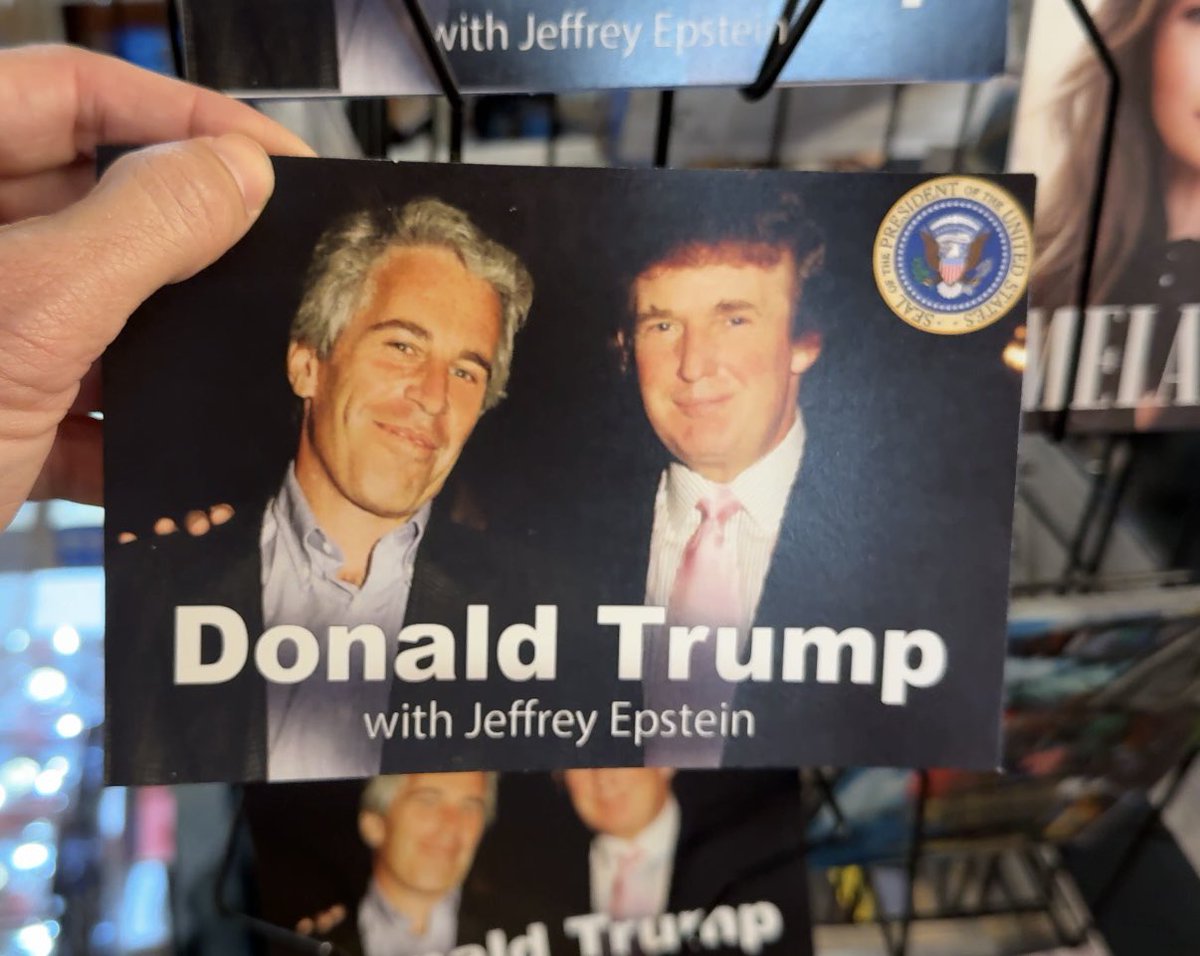 TheGoodLiars's tweet image. There are some new postcards in the Trump Tower gift shop.