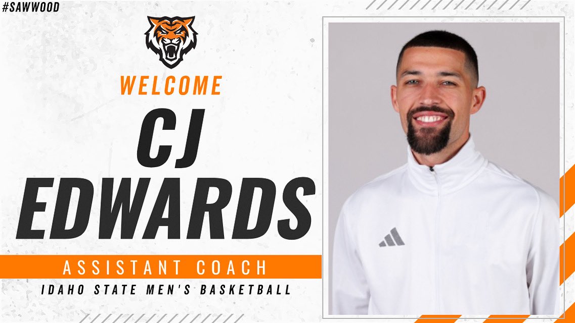 IdahoStateMBB's tweet image. Join us in welcoming our newest Assistant Coach, @CJayEdwards3 🤝
#SawWood // #RoarBengalsRoar