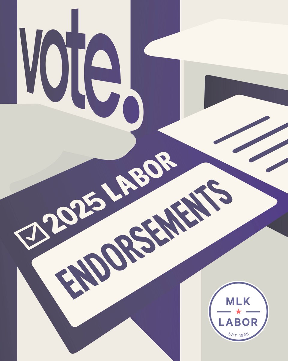 MLKLabor's tweet image. Primary Ballots are out! 🗳️
Here's a full list of who MLK Labor Delegates have endorsed this year - mlklabor.org/endorsements
Be sure to vote by August 5th! ✨