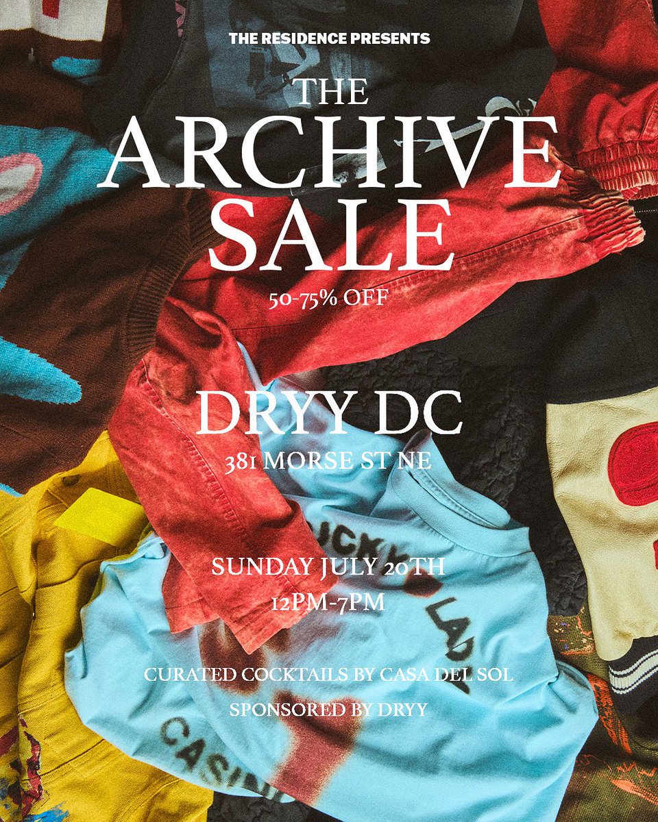 July 20th. Come outside! Drinks and Clothing!