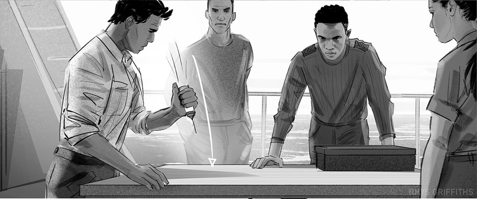 Part_Time_Hero's tweet image. With all the amazing and revealing graphics coming out today, it was easy to miss another really cool storyboard drop from Rhys Griffiths. Really cool, almost comic book-esque art style! #JurassicWorldRebirth
