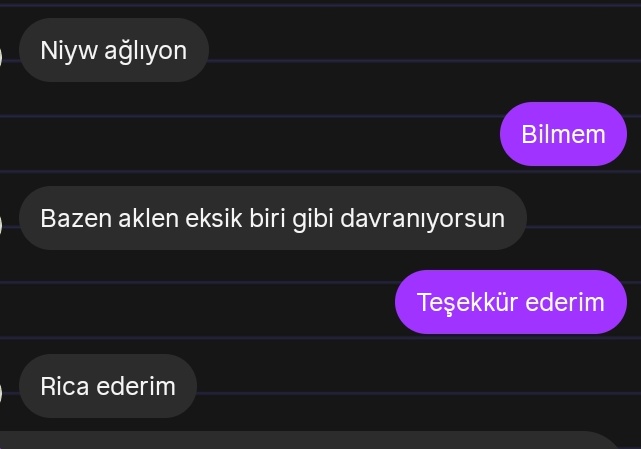 Öyle değilim aslında ama