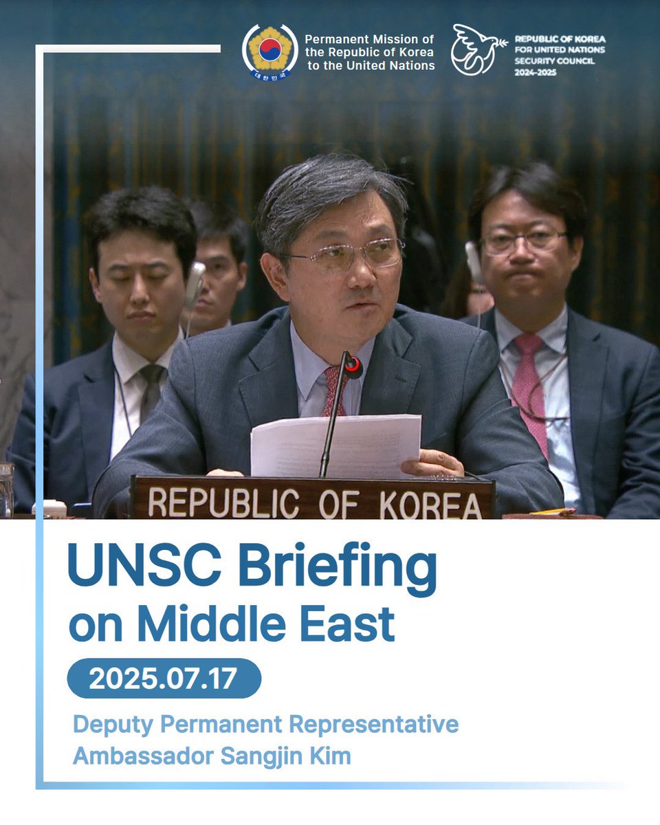 #MiddleEast #Syria
(#UNSC Briefing, 2025.07.17.)

"The violence in southern Syria this week epitomizes major security challenges that Damascus faces.”

"All hostilities violating Syria's territorial sovereignty must stop.”

"We call for Damacus to take all necessary measures to