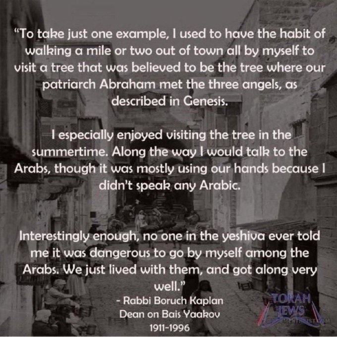 voiceofrabbis's tweet image. How does the peaceful Jewish presence in the Holy Land before 1948 prove Zionism?
If anything, it disproves it, Jews lived harmoniously alongside their Arab neighbors for generations.
“We lived with the Arabs, and got along very well.” — Rabbi Burch Kaplan (1911–1996)
Excerpt…