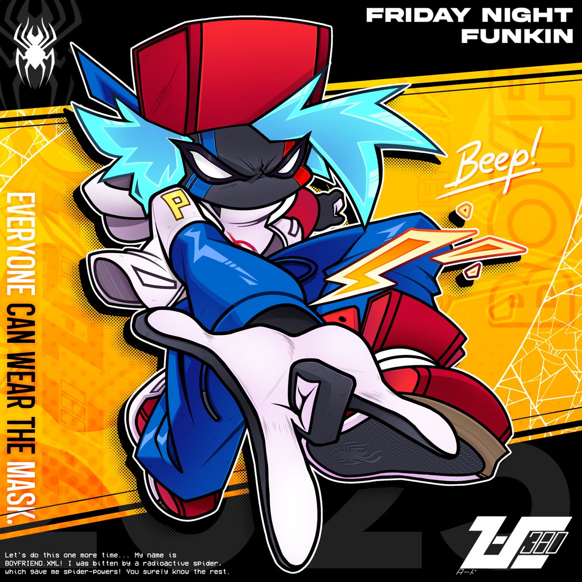 Lord_380's tweet photo. "Everyone keeps telling me how my songs are supposed to be... Nah, Imma do my own thing." #DiamondForceArt 

SO... What if BF was.. Spider-Man? Everyone can wear the mask after all!

(Spider-verse X Friday Night Funkin)
#fridaynightfunkin #Fnfboyfriend #SpiderVerse https://t.co/xexbQk9VMQ