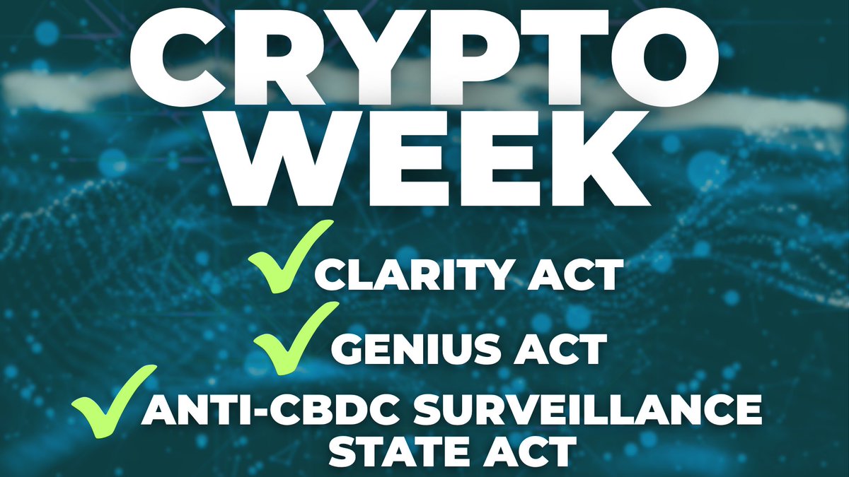 RepHaridopolos's tweet image. HUGE Crypto wins this week in the House.
We just passed a package of bills that makes America the world leader in digital finance again. Blockchain, stablecoins, and protecting financial freedom done right.
Innovation stays here. Surveillance stays out.