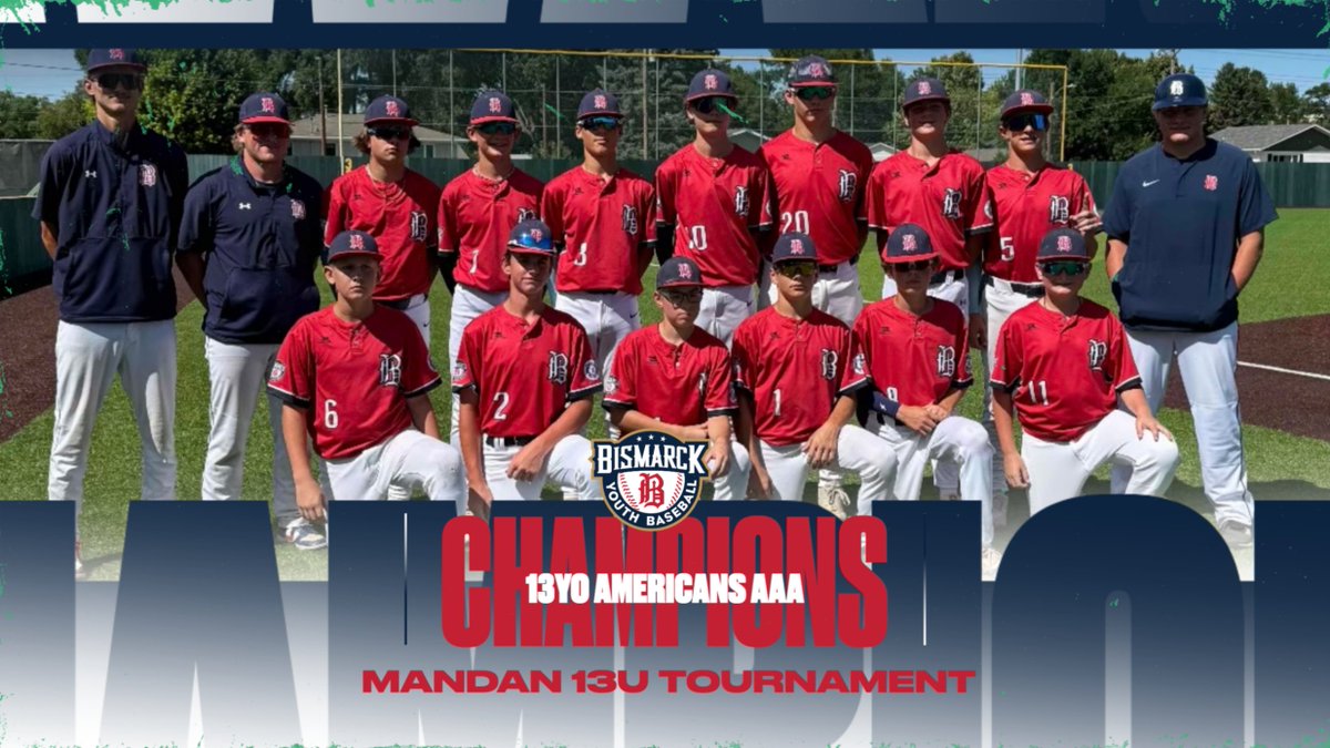 Congratulations to the Bismarck Americans 13YO team for bringing the championship home across the river from the Mandan Tournament this weekend! Keep playing hard guys!