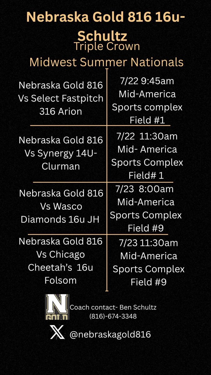 Gearing up to finish our season strong 💪🏼 #GoldDNA <a href="/nebraskagold816/">Nebraska Gold 816 Schultz</a>