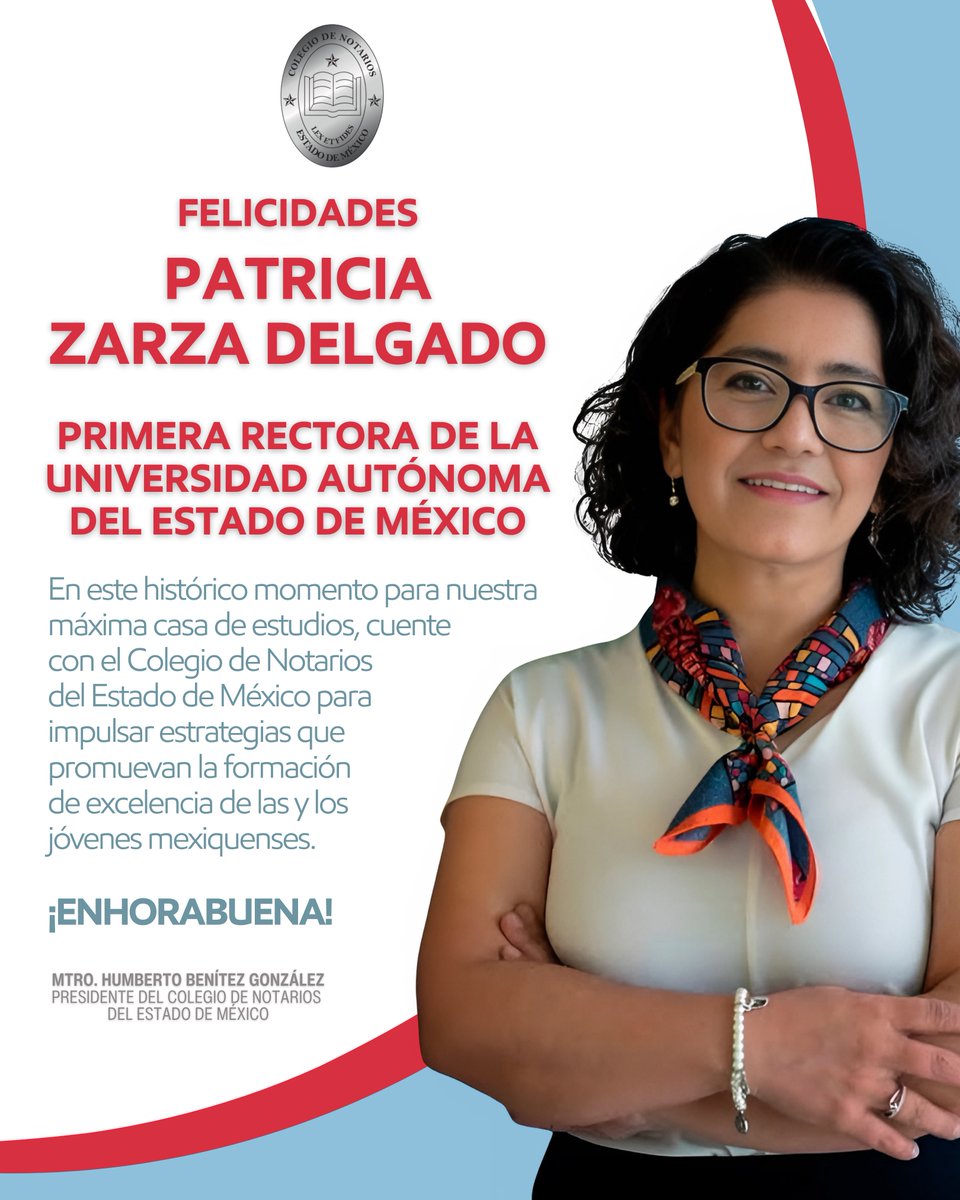 ¡Felicidades Dra. Patricia Zarza Delgado, rectora electa de la <a href="/UAEM_MX/">UAEMéx</a>!