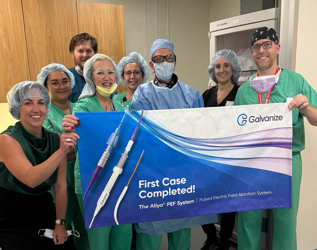 Congratulations to Dr. Todd Hoffman and his team at the Penn State Health Holy Spirit Medical Center for treating their first patient using the #Aliya Pulsed Electric Field system! What a great start to the launch of your #PEF program! Thank you for all your efforts.  We are