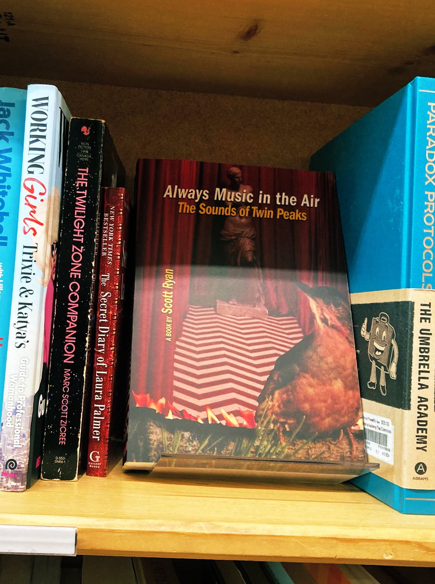 I am so honored that my newest book about the music of #twinpeaks is on display right next to Jen Lynch’s Secret Diary. I can’t believe that is possible. <a href="/Powells/">Powell's Books</a> #davidlynch