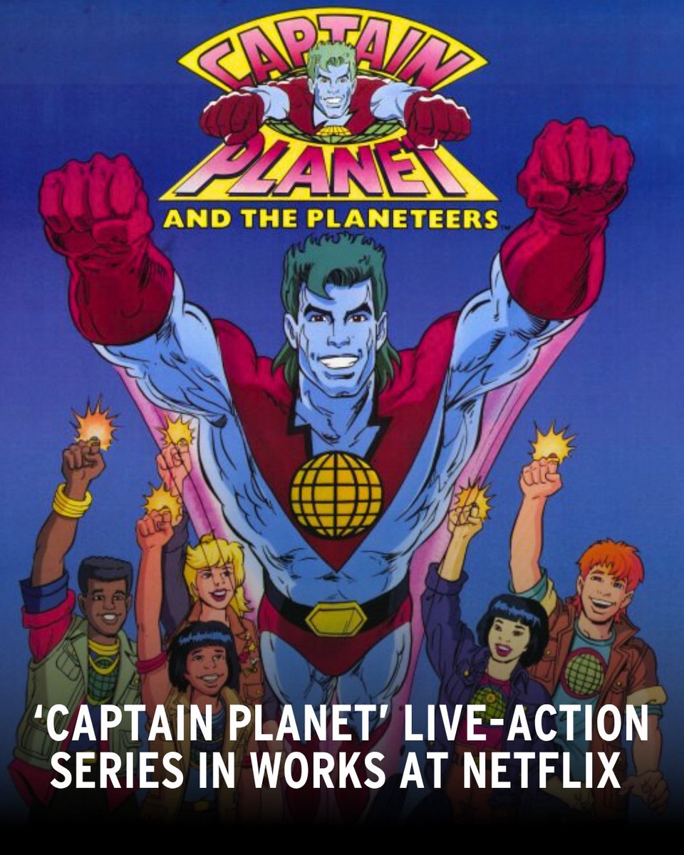 IMDb's tweet image. "By your powers combined..." Netflix is developing a live-action version of the beloved 90s animated series #CaptainPlanet. Who do you want to see as the green-haired and green-hearted hero?