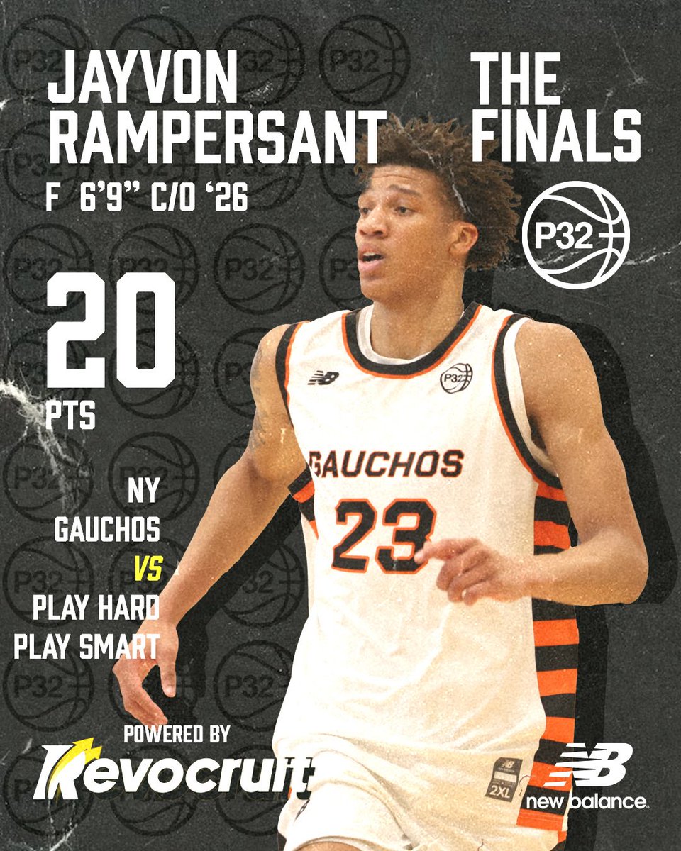 Revocruit (@revocruit) on Twitter photo Class of 2026 6’9” forward Jayvon Rampersant of NY Gauchos scored 20 points in a huge performance against Play Hard Play Smart at the P32 League Championship Event in Memphis.
Follow us to stay tapped in with the top scorers, standout players, and best moments from championship Class of 2026 6’9” forward Jayvon Rampersant of NY Gauchos scored 20 points in a huge performance against Play Hard Play Smart at the P32 League Championship Event in Memphis.
Follow us to stay tapped in with the top scorers, standout players, and best moments from championship
