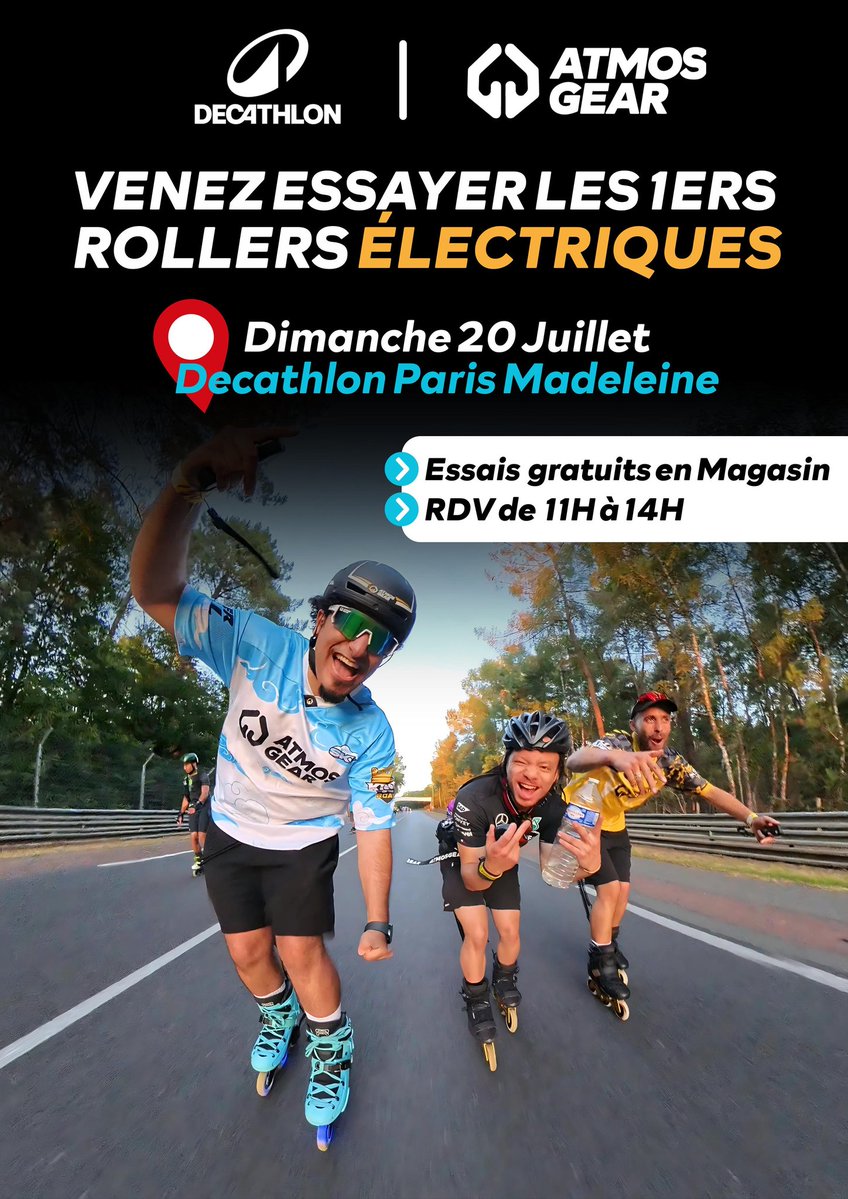 orewamido's tweet image. Message à TOUS mes Parisiens 🤝
Je vous avais promis que ça arriverait un jour et on l'a FAIT ! AtmosGear débarque chez @Decathlon 🛼⚡️