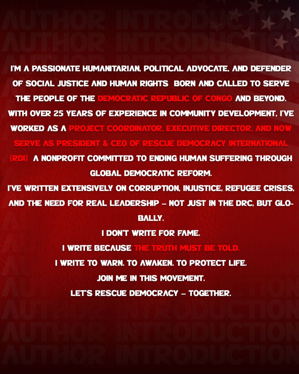 From surviving injustice to challenging empires - Dr. Mudekereza’s journey fuels
a movement.

His words raise hope and shake foundations. Leadership is more than titles!

#HumanRights #writerslift #writerslife #book #author #books #writers #writer #read #shamelessselfpromo