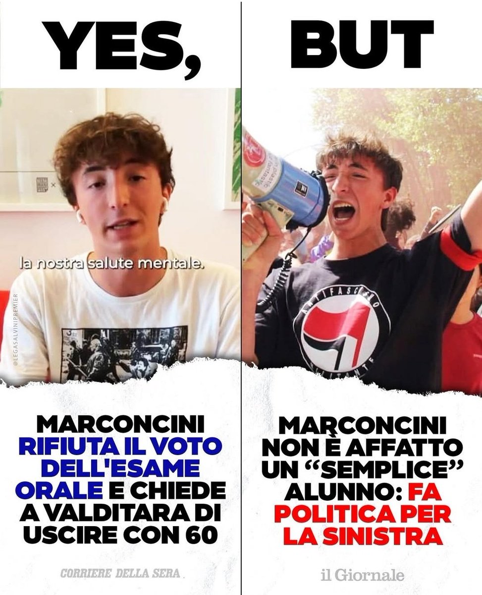 Rossano Sasso (@roxsasso) on Twitter photo Giorni fa lo avevo detto chiaramente: fare scena muta agli orali è da sfigati e da comunisti
(x.com/roxsasso/statu…).
Per questa frase sono stato attaccato dal solito mainstream penoso della sinistra.
Poi però si scopre che uno dei "poveri" ragazzi la cui salute mentale era Giorni fa lo avevo detto chiaramente: fare scena muta agli orali è da sfigati e da comunisti
(x.com/roxsasso/statu…).
Per questa frase sono stato attaccato dal solito mainstream penoso della sinistra.
Poi però si scopre che uno dei "poveri" ragazzi la cui salute mentale era