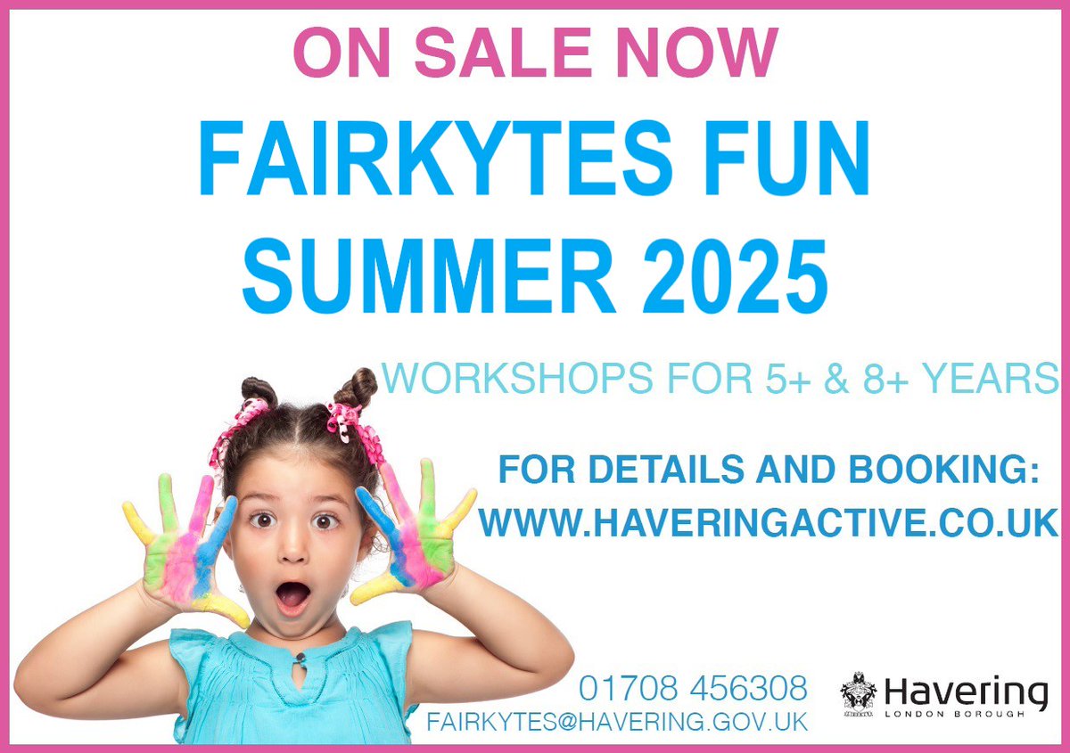 FairkytesArts's tweet image. Our children&apos;s Summer activities are available now!

REGISTER ONLINE below. Staff will contact you to arrange payment when your booking is completed (please allow a few days for this.)

haveringactive.co.uk/index.php/even…

HAF Programme or Free School Meals eligible can book FREE of charge.