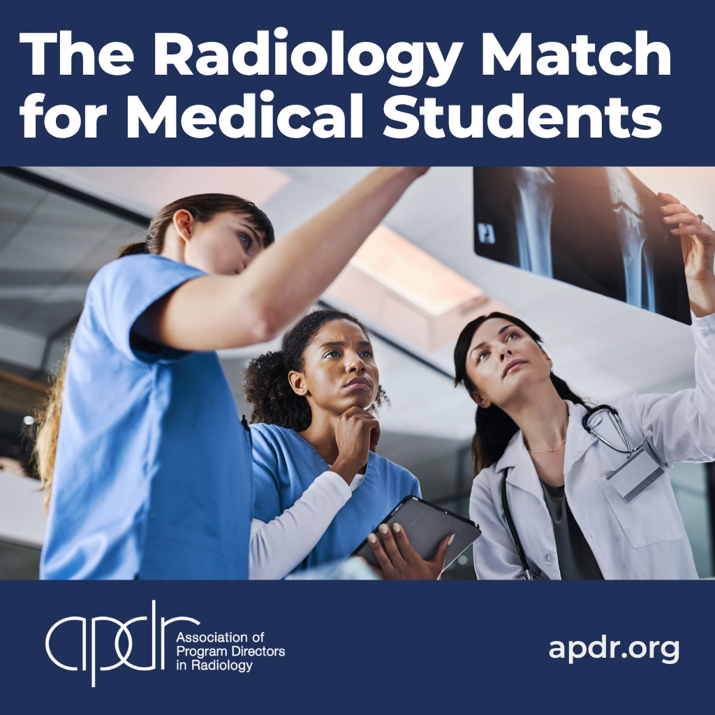 The APDR (@theapdr) on Twitter photo Join us for an insightful session on The Radiology Match for Medical Students from a Program Director's perspective.
Medical students, advisors, and program directors are encouraged to register and submit questions in advance.
Secure your spot now: bit.ly/46eJULH. Join us for an insightful session on The Radiology Match for Medical Students from a Program Director's perspective.
Medical students, advisors, and program directors are encouraged to register and submit questions in advance.
Secure your spot now: bit.ly/46eJULH.