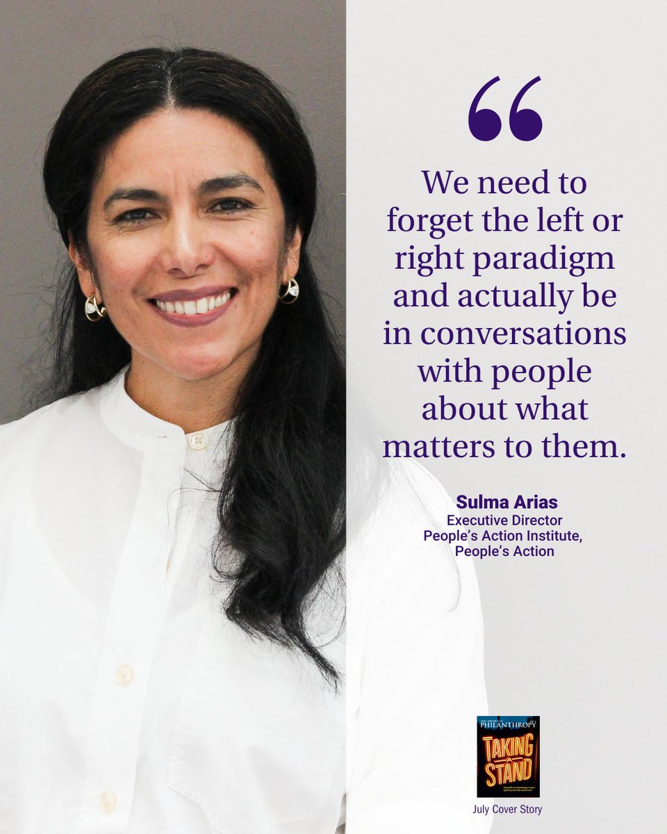 The Chronicle of Philanthropy (@philanthropy) on Twitter photo Sulma Arias, once a churchgoing homeschool mom, now leads a national “organizing revival.” As head of <a href="/PplsAction/">People's Action</a>, she’s pushing funders & grassroots groups to break out of silos—and believes deep conversations, not party lines, will shape the future.
Our July cover story shares Sulma Arias, once a churchgoing homeschool mom, now leads a national “organizing revival.” As head of <a href="/PplsAction/">People's Action</a>, she’s pushing funders & grassroots groups to break out of silos—and believes deep conversations, not party lines, will shape the future.
Our July cover story shares