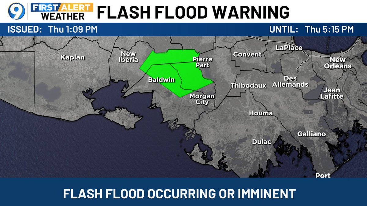 SteveWAFB's tweet image. A FLASH FLOOD WARNING has been issued for the areas in green. Turn around, don't drown! More >> wafb.com/weather?utm_me… #LAwx