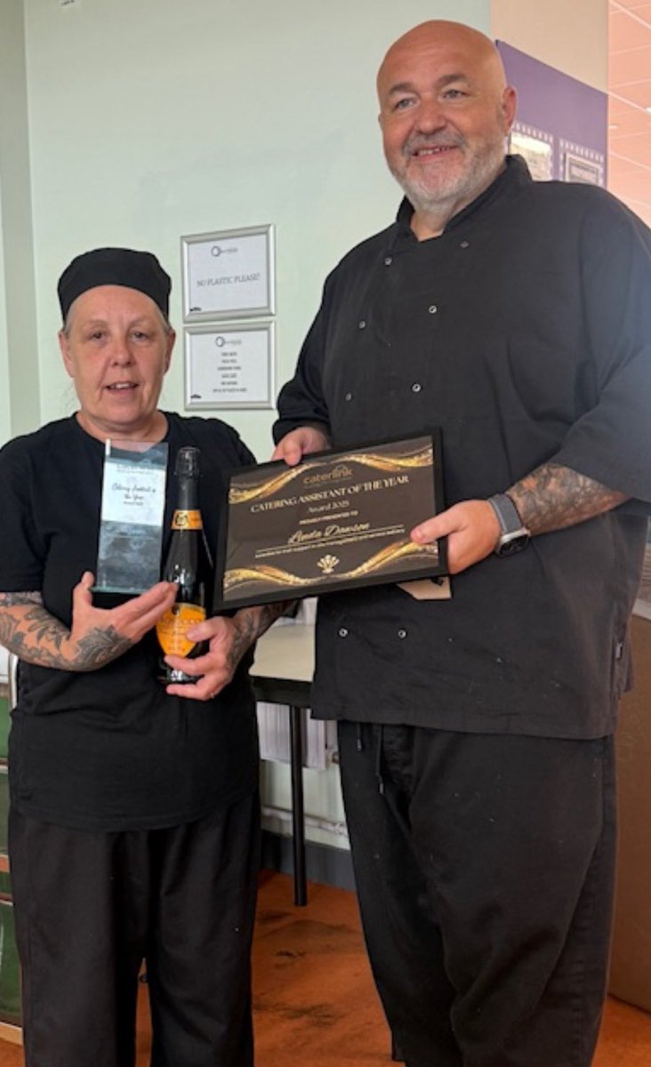 A huge congratulations to Linda, our very own Catering Assistant of the Year Super Star! Our community is so proud of your dedication and service! What an achievement! 🌟 #WeAreCity 💜🙌🎉 😋 🍲